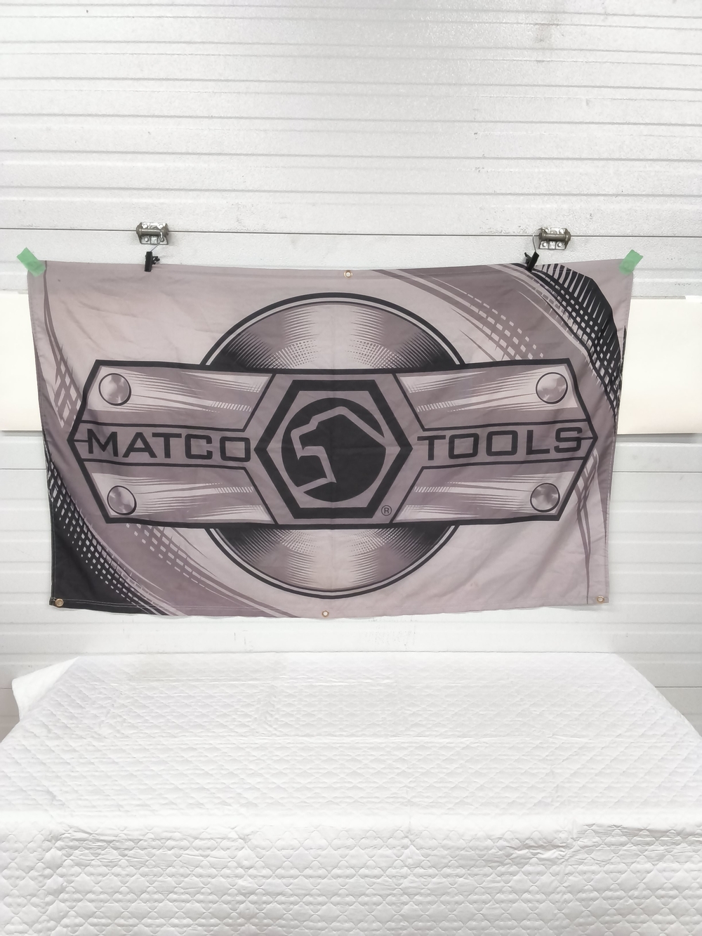 Matco Tools Premium 3x5 Garage Banner Flag Metallic Plate Carbon Fiber Tech